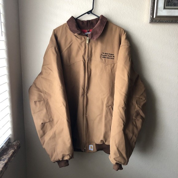 Vintage Carhartt J13 Santa Fe Jacket Sandstone Quilted Red Men’s Size 3-XL Tall